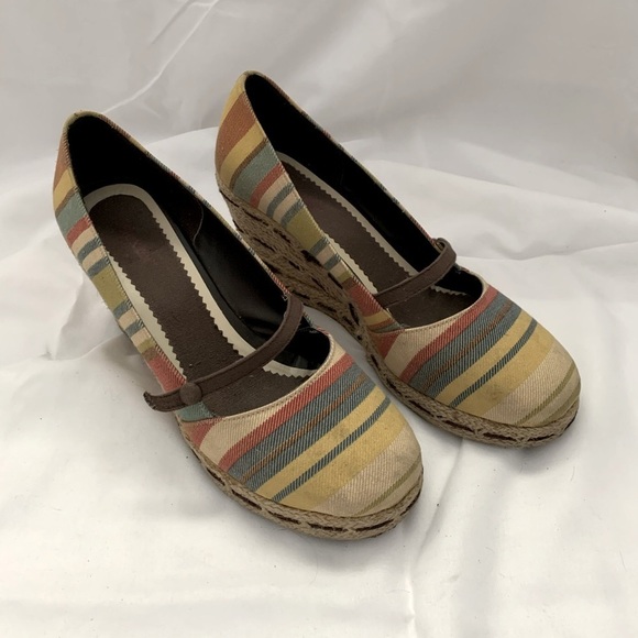 Dexter Shoes - Dexter Striped Multi-Color Wedge Esprillandas